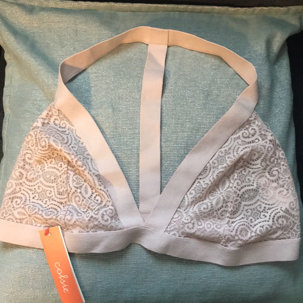 Bralette With Lace in Soft Petal Pink